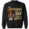 Custom 50th Birthday Shirt For Women, 50 Years Old Birthday Shirt, Stepping into my 50th birthday live a Diva Shirt, 50th Birthday shirt, Birthday Shirt, Birthday Queen Shirt