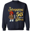 Custom 50th Birthday Shirt For Women, 50 Years Old Birthday Shirt, Stepping into my 50th birthday live a Diva Shirt, 50th Birthday shirt, Birthday Shirt, Birthday Queen Shirt
