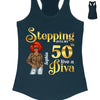 Custom 50th Birthday Shirt For Women, 50 Years Old Birthday Shirt, Stepping into my 50th birthday live a Diva Shirt, 50th Birthday shirt, Birthday Shirt, Birthday Queen Shirt