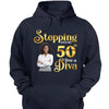 Custom Birthday Queen Shirt, Stepping into my 50th birthday live a Diva Shirt, 50th Birthday Shirt For Women, 50 Years Old Birthday Shirt, 50th Birthday shirt, Birthday Shirt,