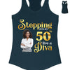 Custom Birthday Queen Shirt, Stepping into my 50th birthday live a Diva Shirt, 50th Birthday Shirt For Women, 50 Years Old Birthday Shirt, 50th Birthday shirt, Birthday Shirt,