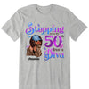 Personalized Birthday Gift, Stepping into my 50th birthday live a Diva Shirt, 50th Birthday shirt, This Queen Makes 50 Look Fabulous, Birthday Girl, 50 Birthday Women