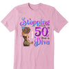 This Queen Makes 50 Look Fabulous, Personalized Birthday Gift, Stepping into my 50th birthday live a Diva Shirt, 50th Birthday shirt,  Birthday Girl, 50 Birthday Women