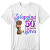 This Queen Makes 50 Look Fabulous, Personalized Birthday Gift, Stepping into my 50th birthday live a Diva Shirt, 50th Birthday shirt,  Birthday Girl, 50 Birthday Women