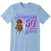 This Queen Makes 50 Look Fabulous, Stepping Into My 50th Birthday Live A Diva Shirt, Custom 50th Birthday Shirt For Women, 50 Years Old Birthday Shirt, Personalized Birthday Gift.
50th Birthday shirt, Birthday Girl, 50 Birthday Women