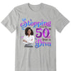 Custom 50th Birthday Shirt For Women,  Stepping Into My 50th Birthday Live A Diva Shirt, 50 Years Old Birthday Shirt, Personalized Birthday Gift, 50th Birthday shirt, This Queen Makes 50 Look Fabulous, Birthday Girl, 50 Birthday Women