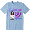 Custom 50th Birthday Shirt For Women,  Stepping Into My 50th Birthday Live A Diva Shirt, 50 Years Old Birthday Shirt, Personalized Birthday Gift, 50th Birthday shirt, This Queen Makes 50 Look Fabulous, Birthday Girl, 50 Birthday Women