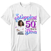 Custom 50th Birthday Shirt For Women,  Stepping Into My 50th Birthday Live A Diva Shirt, 50 Years Old Birthday Shirt, Personalized Birthday Gift, 50th Birthday shirt, This Queen Makes 50 Look Fabulous, Birthday Girl, 50 Birthday Women
