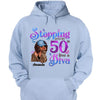 Personalized Birthday Gift, Stepping into my 50th birthday live a Diva Shirt, 50th Birthday shirt, This Queen Makes 50 Look Fabulous, Birthday Girl, 50 Birthday Women
