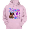 Personalized Birthday Gift, Stepping into my 50th birthday live a Diva Shirt, 50th Birthday shirt, This Queen Makes 50 Look Fabulous, Birthday Girl, 50 Birthday Women