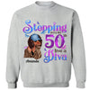 Personalized Birthday Gift, Stepping into my 50th birthday live a Diva Shirt, 50th Birthday shirt, This Queen Makes 50 Look Fabulous, Birthday Girl, 50 Birthday Women