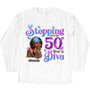 Personalized Birthday Gift, Stepping into my 50th birthday live a Diva Shirt, 50th Birthday shirt, This Queen Makes 50 Look Fabulous, Birthday Girl, 50 Birthday Women