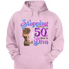 This Queen Makes 50 Look Fabulous, Personalized Birthday Gift, Stepping into my 50th birthday live a Diva Shirt, 50th Birthday shirt,  Birthday Girl, 50 Birthday Women