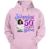 Custom 50th Birthday Shirt For Women,  Stepping Into My 50th Birthday Live A Diva Shirt, 50 Years Old Birthday Shirt, Personalized Birthday Gift, 50th Birthday shirt, This Queen Makes 50 Look Fabulous, Birthday Girl, 50 Birthday Women
