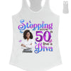 Custom 50th Birthday Shirt For Women,  Stepping Into My 50th Birthday Live A Diva Shirt, 50 Years Old Birthday Shirt, Personalized Birthday Gift, 50th Birthday shirt, This Queen Makes 50 Look Fabulous, Birthday Girl, 50 Birthday Women