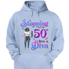 Custom 50th Birthday Shirt, Stepping Into My 50th Birthday Live A Diva Shirt, Custom 50th Birthday Shirt For Women, 50 Years Old Birthday Shirt, Personalized Birthday Gift, Birthday Girl, 50 Birthday Women