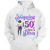 Custom 50th Birthday Shirt, Stepping Into My 50th Birthday Live A Diva Shirt, Custom 50th Birthday Shirt For Women, 50 Years Old Birthday Shirt, Personalized Birthday Gift, Birthday Girl, 50 Birthday Women
