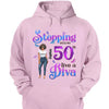 Custom 50th Birthday Shirt, Stepping Into My 50th Birthday Live A Diva Shirt, Custom 50th Birthday Shirt For Women, 50 Years Old Birthday Shirt, Personalized Birthday Gift, Birthday Girl, 50 Birthday Women
