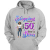 Custom 50th Birthday Shirt, Stepping Into My 50th Birthday Live A Diva Shirt, Custom 50th Birthday Shirt For Women, 50 Years Old Birthday Shirt, Personalized Birthday Gift, Birthday Girl, 50 Birthday Women
