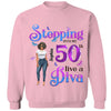 Custom 50th Birthday Shirt, Stepping Into My 50th Birthday Live A Diva Shirt, Custom 50th Birthday Shirt For Women, 50 Years Old Birthday Shirt, Personalized Birthday Gift, Birthday Girl, 50 Birthday Women