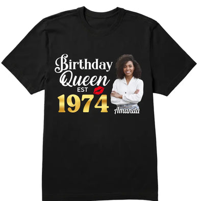 Custom Birthday Shirts, 1974 Shirt, 50th Birthday Shirts, Birthday Queen Est 1974 T-Shirt, Birth Since Shirt