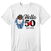 Personalized Hello 50th Birthday Shirts, Custom Birthday Shirts, Turning 50 Shirt, Gifts For Women Turning 50, 50 And Fabulous Shirt, 1974 Shirt