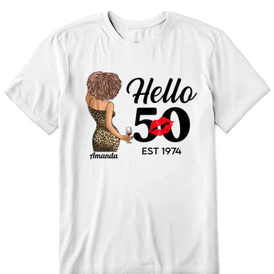 Personalized Hello 50th Birthday Shirts, Custom Birthday Shirts, Turning 50 Shirt, Gifts For Women Turning 50, 50 And Fabulous Shirt, 1974 Shirt