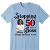 Personalized Stepping Into My 50th Live a Boss Hello 50th Birthday Shirts, Custom Birthday Shirts, Turning 50 Shirt, Gifts For Women, 50 And Fabulous Shirt, 1974 Shirt