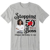 Personalized Stepping Into My 50th Live a Boss Hello 50th Birthday Shirts, Custom Birthday Shirts, Turning 50 Shirt, Gifts For Women, 50 And Fabulous Shirt, 1974 Shirt