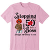 Personalized Stepping Into My 50th Live a Boss Hello 50th Birthday Shirts, Custom Birthday Shirts, Turning 50 Shirt, Gifts For Women, 50 And Fabulous Shirt, 1974 Shirt