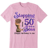 Personalized Stepping Into My 50th Live a Boss Hello 50th Birthday Shirts, Custom Birthday Shirts, Turning 50 Shirt, Gifts For Women, 50 And Fabulous Shirt, 1974 Shirt