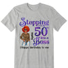 Personalized Stepping Into My 50th Live a Boss Hello 50th Birthday Shirts, Custom Birthday Shirts, Turning 50 Shirt, Gifts For Women, 50 And Fabulous Shirt, 1974 Shirt