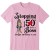 Personalized Stepping Into My 50th Live a Boss Hello 50th Birthday Shirts, Custom Birthday Shirts, Turning 50 Shirt, Gifts For Women, 50 And Fabulous Shirt, 1974 Shirt