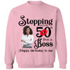 Personalized Stepping Into My 50th Live a Boss Hello 50th Birthday Shirts, Custom Birthday Shirts, Turning 50 Shirt, Gifts For Women, 50 And Fabulous Shirt, 1974 Shirt