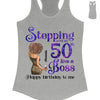 Personalized Stepping Into My 50th Live a Boss Hello 50th Birthday Shirts, Custom Birthday Shirts, Turning 50 Shirt, Gifts For Women, 50 And Fabulous Shirt, 1974 Shirt