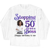 Personalized Stepping Into My 50th Live a Boss Hello 50th Birthday Shirts, Custom Birthday Shirts, Turning 50 Shirt, Gifts For Women, 50 And Fabulous Shirt, 1974 Shirt