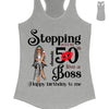 Personalized Stepping Into My 50th Live a Boss Hello 50th Birthday Shirts, Custom Birthday Shirts, Turning 50 Shirt, Gifts For Women, 50 And Fabulous Shirt, 1974 Shirt