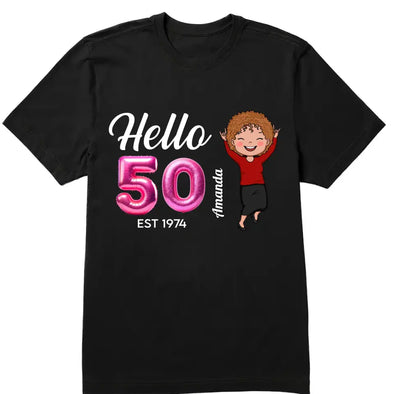 50th Birthday Shirt, Hello 50 Shirt, 1974 Birthday T-Shirt, Hello Fifty Shirt, Vintage 1974 T-shirt, 50th Bday Tshirt, 50th Birthday Gift