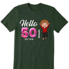 50th Birthday Shirt, Hello 50 Shirt, 1974 Birthday T-Shirt, Hello Fifty Shirt, Vintage 1974 T-shirt, 50th Bday Tshirt, 50th Birthday Gift