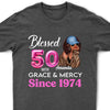 Blessed 50th Grace and Mercy Since 1974 Shirt, Hello 50 Shirt , 50th Birthday Gift for Women , 50th Birthday Gift