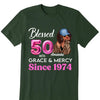 Blessed 50th Grace and Mercy Since 1974 Shirt, Hello 50 Shirt , 50th Birthday Gift for Women , 50th Birthday Gift