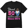 Blessed 50th Grace and Mercy Since 1974 Shirt, Hello 50 Shirt , 50th Birthday Gift for Women , 50th Birthday Gift