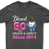 Blessed 50th Grace and Mercy Since 1974 Shirt, Hello 50 Shirt , 50th Birthday Gift for Women , 50th Birthday Gift