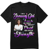 I Can Do All Things Through Christ Who Gives Me Strength Shirt, Customized Birthday Month Shirt For Girl, Custom Name Custom Date Birthday Gift Shirt