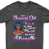 I Can Do ALl Things Through Christ Who Gives Me Strength Shirt, Customized Birthday Month Shirt For Girl, Custom Name Custom Date Birthday Gift Shirt