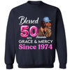 Blessed 50th Grace and Mercy Since 1974 Shirt, Hello 50 Shirt , 50th Birthday Gift for Women , 50th Birthday Gift
