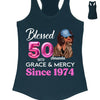 Blessed 50th Grace and Mercy Since 1974 Shirt, Hello 50 Shirt , 50th Birthday Gift for Women , 50th Birthday Gift