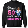 Blessed 50th Grace and Mercy Since 1974 Shirt, Hello 50 Shirt , 50th Birthday Gift for Women , 50th Birthday Gift