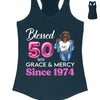 Blessed 50th Grace and Mercy Since 1974 Shirt, Hello 50 Shirt , 50th Birthday Gift for Women , 50th Birthday Gift