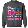 Blessed 50th Grace and Mercy Since 1974 Shirt, Hello 50 Shirt , 50th Birthday Gift for Women , 50th Birthday Gift